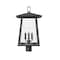 Z-Lite Rainer 4 Light Outdoor Post Mount Fixture, 13.5in. W x 24.25in. H, Black 5015PHBR-BK - alternate 4